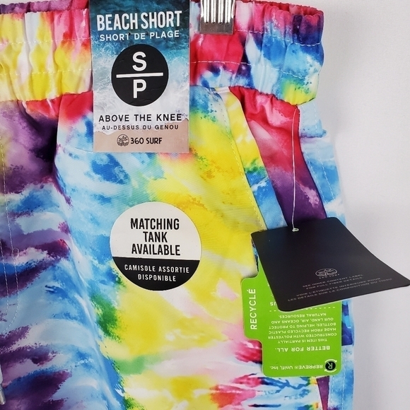 360 Surf Mens Beach Short Tie Dye Surf Made w/ Recycled Polyester Choose Size - Picture 4 of 10
